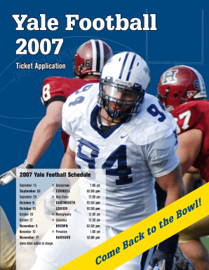 Yale Football Ticket Application