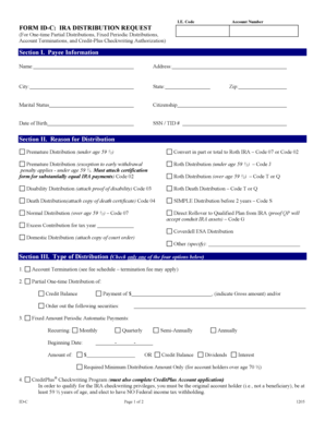 IRA Distribution Request Form