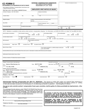 Oklahoma Employer’s First Notice of Injury