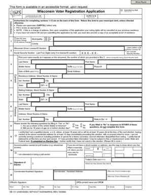 Wisconsin Voter Registration Application