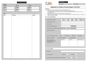 Application for Student Financial Support