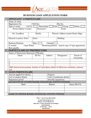 BUSINESS LOAN APPLICATION FORM 2 ... - Ace Capital