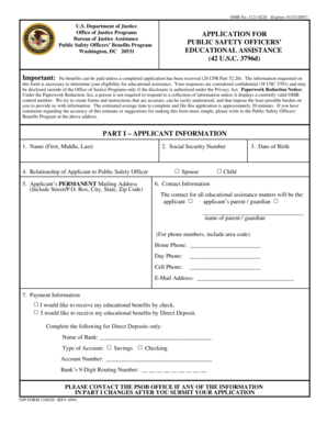 Public Safety Officers' Educational Assistance Application