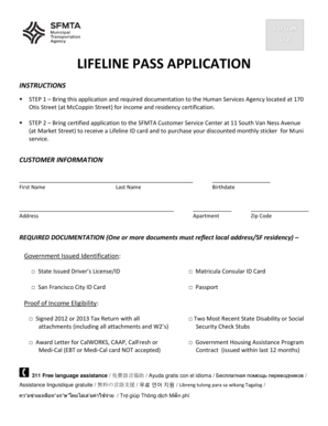 Lifeline Pass Application