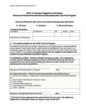 Department of education forms - school verification form