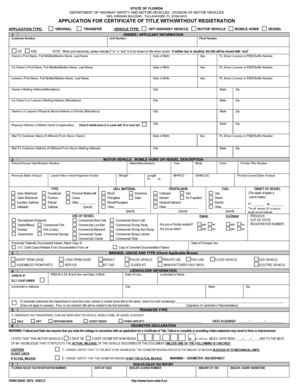 Florida Certificate of Title Application
