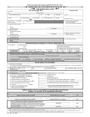 Texas Certificate of Title Application