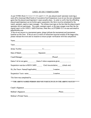 LHGCL Sit-Out Verification Form