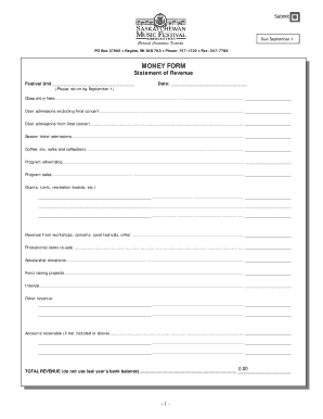 Fillable Online MONEY FORM Fax Email Print - pdfFiller