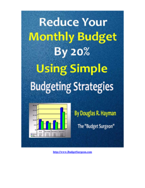 Reduce Your Monthly Budget By 20% Using Simple Budgeting Strategies. Budget sheet form which can be used to list income and expenses for your household, helping you work out whether you have any money available to pay debts and negotiate