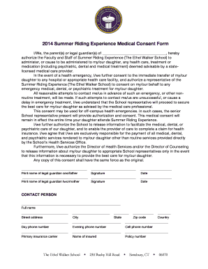 Medical Consent Form - The Ethel Walker School - ethelwalker