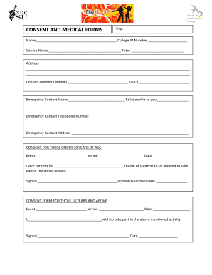 Consent and Medical Forms for Educational Trips