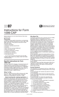 Instructions for Form 1099-CAP