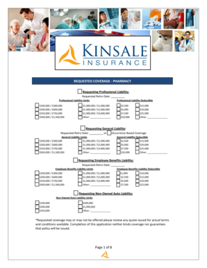 Pharmacy Professional Liability Application