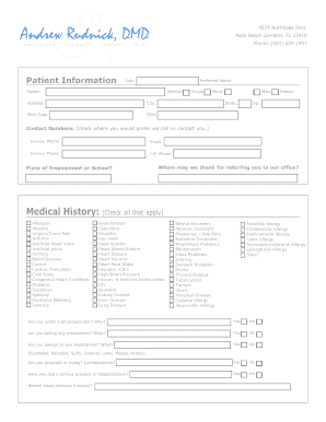 Dental Patient Information and Authorization Form