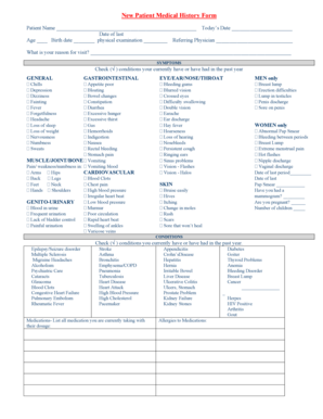 New Patient Medical History Form