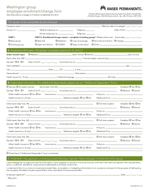 Washington Group Employee Enrollment/Change Form