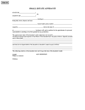 Small Estate Affidavit