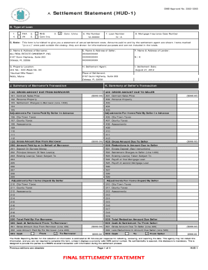 HUD-1 Settlement Statement
