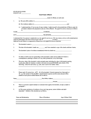 Illinois Small Estate Affidavit