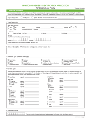 Manitoba Premises Identification Application