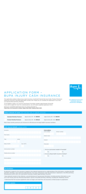 Bupa Injury Cash Insurance Application Form