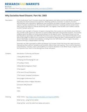 Why Societies Need Dissent Book Order Form