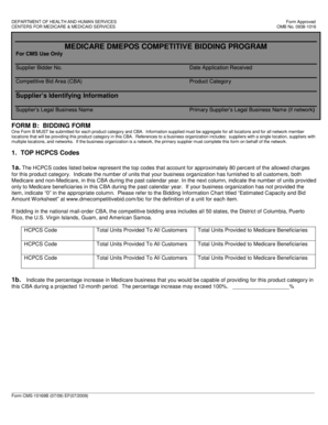 Medicare DMEPOS Competitive Bidding Form