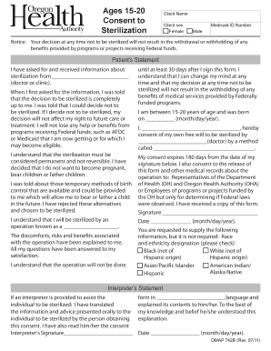 Sterilization Consent Form
