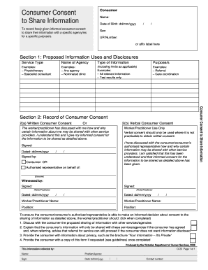 Consumer Consent to Share Information