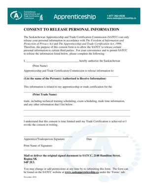 Consent to Release Personal Information