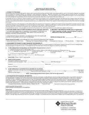 Heritage Valley Health System General Consent Form