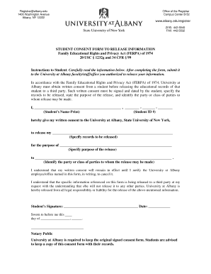 Student Consent Form to Release Information