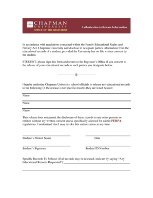 FERPA Student Consent Form