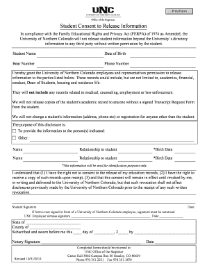 Student Consent to Release Information