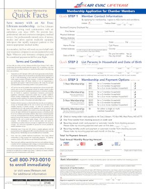 Air Evac Lifeteam Membership Application
