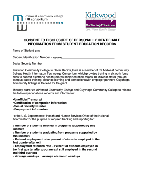 Consent to Disclosure of Student Education Records