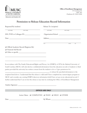 Permission to Release Education Record Information