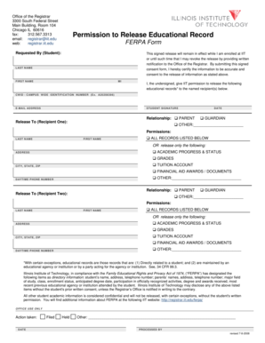 FERPA Permission to Release Educational Record