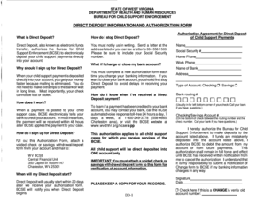 West Virginia Direct Deposit Authorization Form