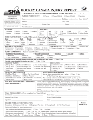 Hockey Canada Injury Report Form