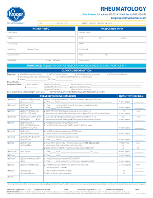 PATIENT INFO PRESCRIBER INFO