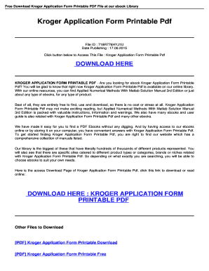 BOOK DOWNLOAD KROGER APPLICATION FORM PRINTABLE PDF . Kroger Application Form Printable - chestnutgrovebaptistchurch