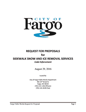 REQUEST FOR PROPOSALS for SIDEWALK SNOW AND ICE REMOVAL