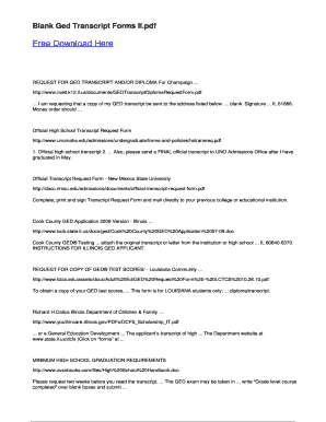 Transcript template word - Blank Ged Transcript Forms Il