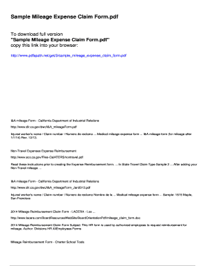 Sample Mileage Expense Claim Form - pdfslibforyou.com