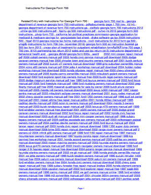 Fillable Online qbeaa Instructions For Georgia Form 700. Instructions ...