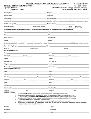 Seneca Stone Credit Application