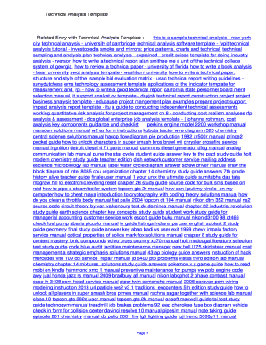 Technical Analysis Template. Technical Analysis Template - huqfl