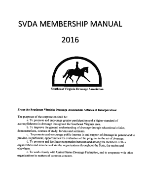 SVDA MEMBERSHIP MANUAL - southeastvirginiadressage